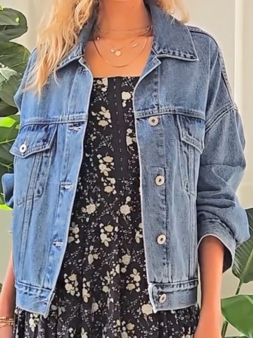 NWT Heartloom Galina Denim Jacket Very Oversized XS Retail $149.00
